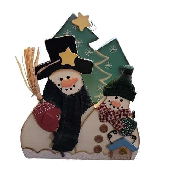 Vintage Christmas coasters snowmen holder & 6 snowman coasters - Picture 5 of 10